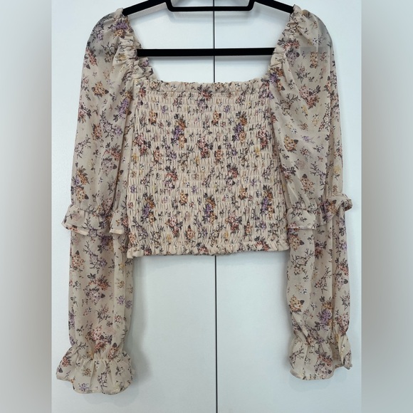 Wild Fable Floral Ruched Top - Picture 2 of 3